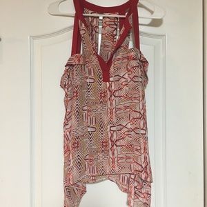 Red Pattern BCBG top